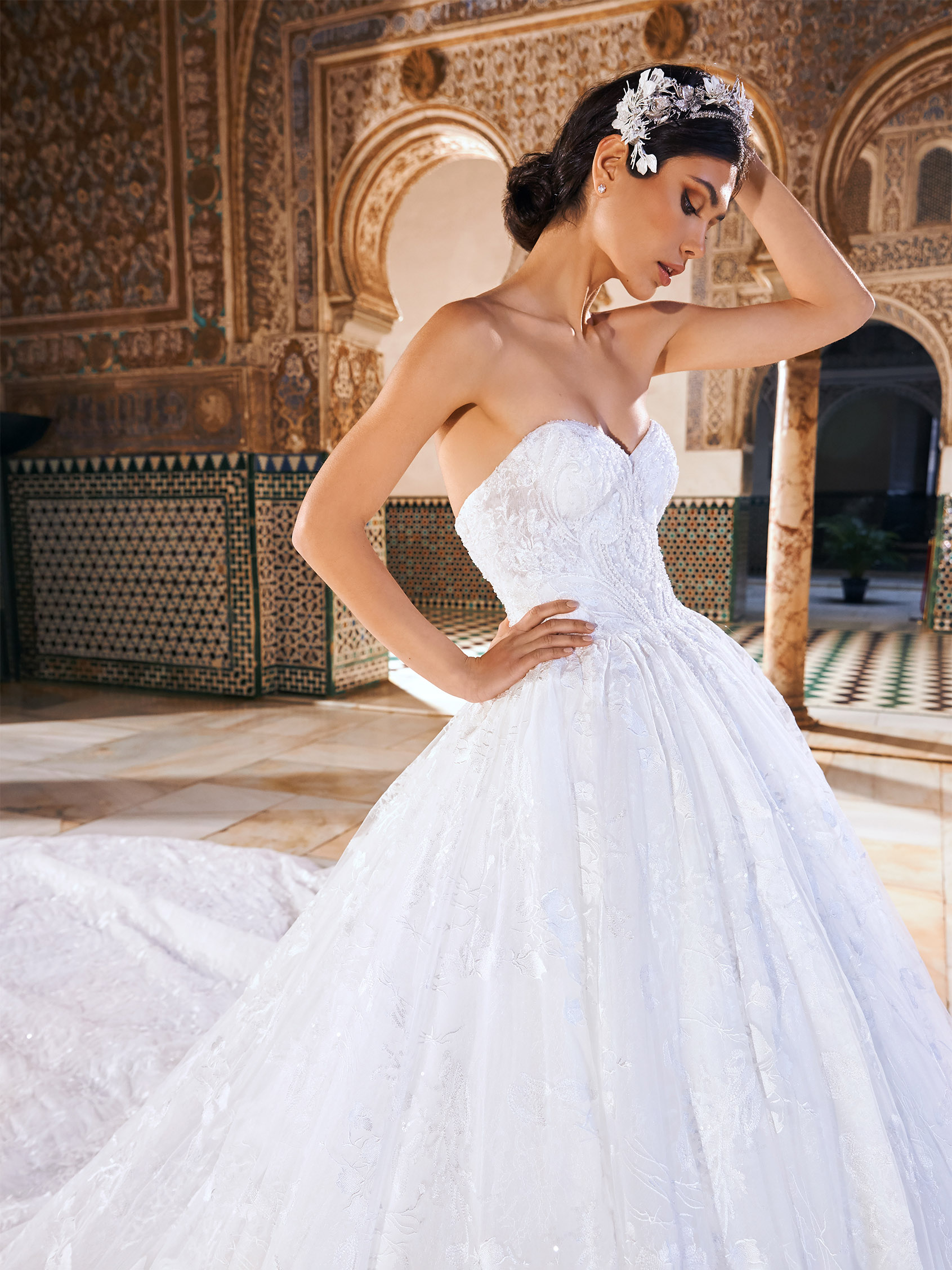 Pronovias Privee Natrun ohne Jacke Brautmoden Petsch Berlin